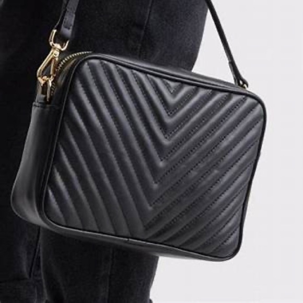 Black Quilted Crossbody Bag